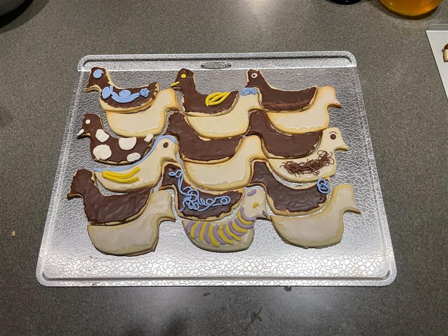 Tessellated duck cookies